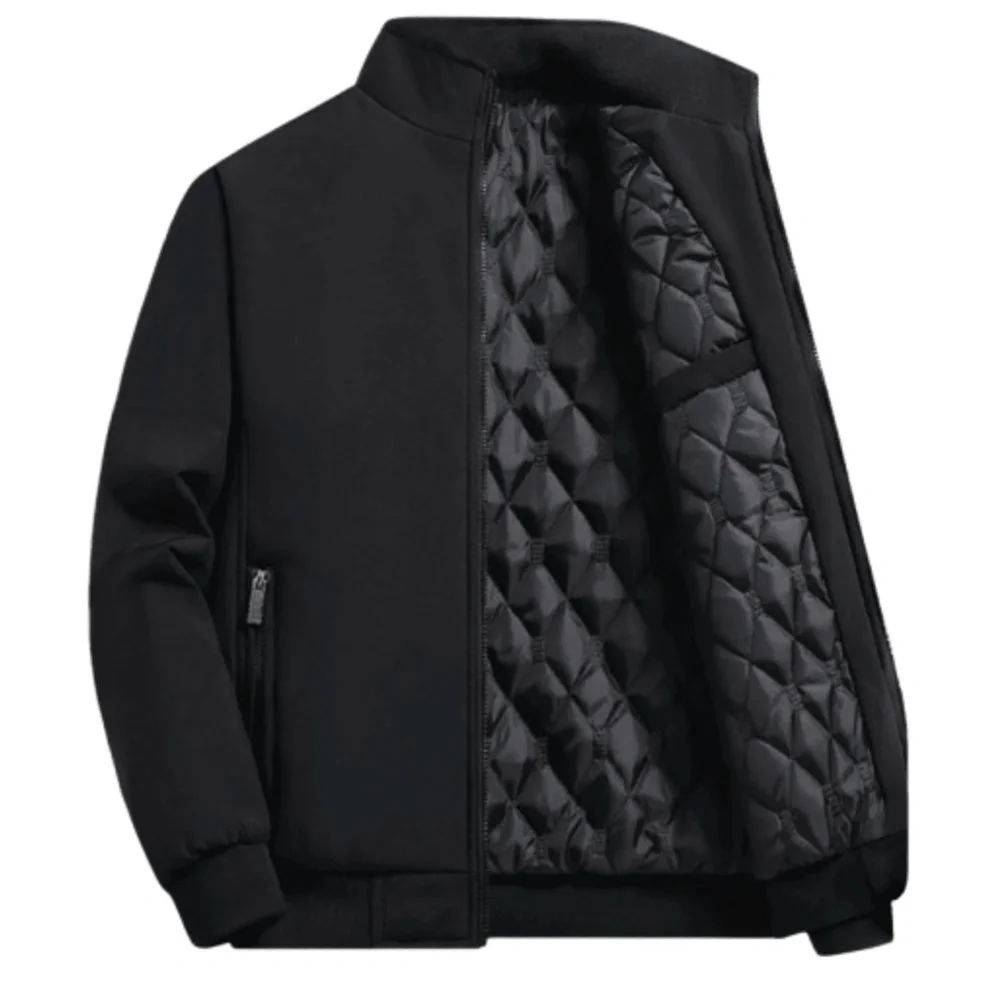 Classic Men’s Quilted Lined Pockets Zip up Jacket - Picture 1 of 6